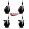 Service Caster 5'' Soft Rubber Wheel Swivel 7/8'' Expanding Stem Caster Set 2 Brakes, 4PK SCC-EX20S514-SRS-2-PLB-2-78 - alternate 2